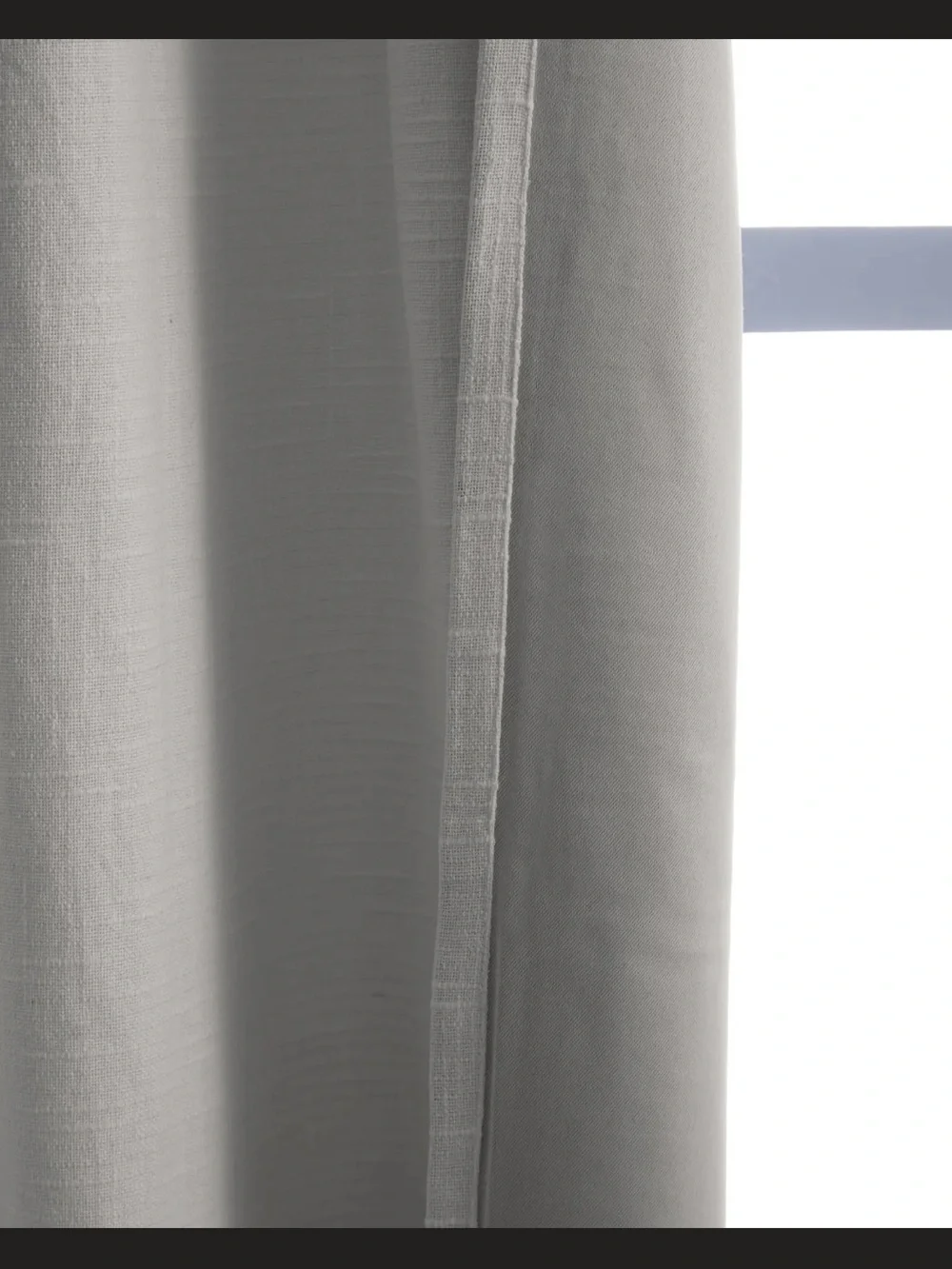 Quince Cloud grey Cotton Slub Curtain Panel 48x96 Room Darkening